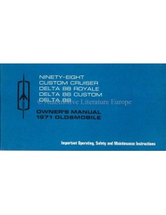 1971  OLDSMOBILE INSTRUCTIEBOEKJE ENGELS