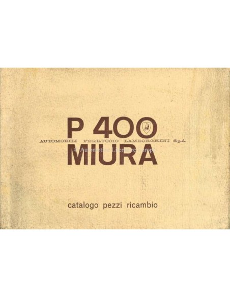 1966 LAMBORGHINI MIURA P400 ERSATZTEILKATALOG ITALIENISCH