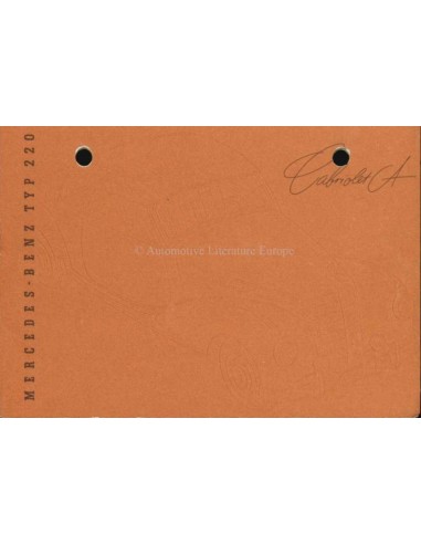 1953 MERCEDES BENZ 220 CABRIOLET A BROCHURE GERMAN