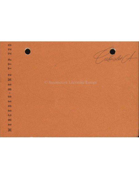 1953 MERCEDES BENZ 220 CABRIOLET A BROCHURE DUITS