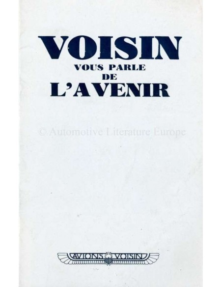 1936 VOISIN PROGRAMMA BROCHURE FRANS