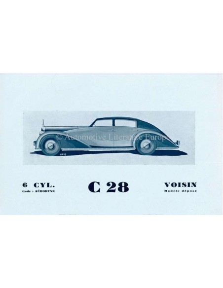 1936 VOISIN RANGE BROCHURE FRENCH