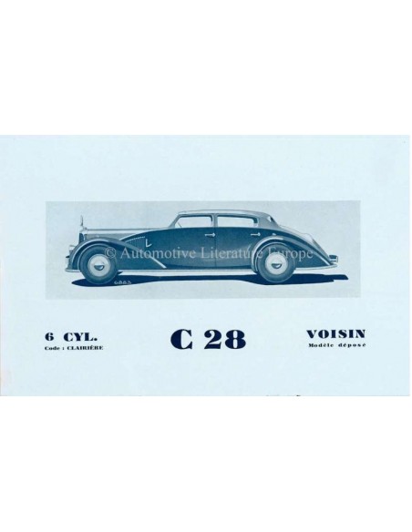 1936 VOISIN RANGE BROCHURE FRENCH