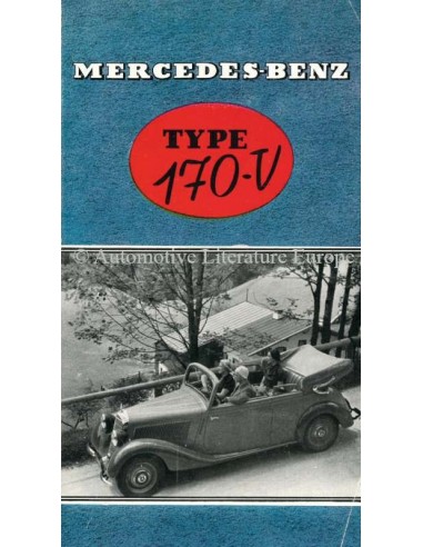 1937 MERCEDES BENZ 170V BROCHURE NEDERLANDS