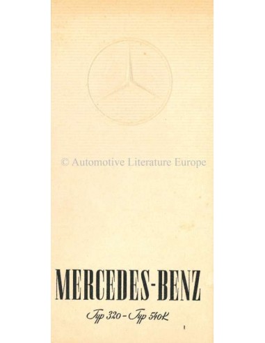 1937 MERCEDES BENZ 320 + 540K BROCHURE DUITS
