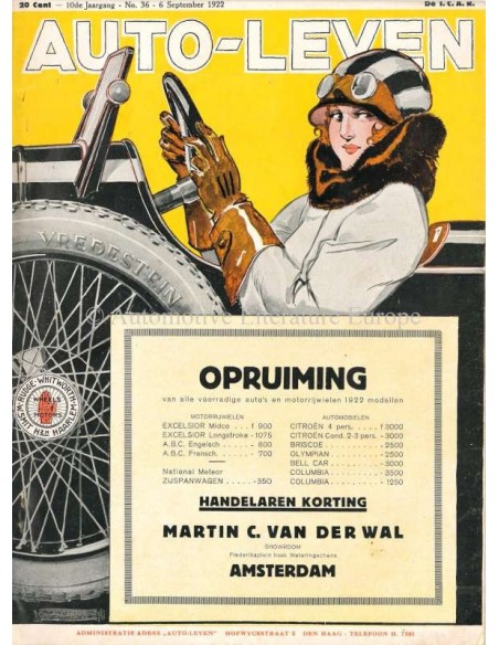 1922 AUTO-LEVEN MAGAZIN 36 NIEDERLÄNDISCH