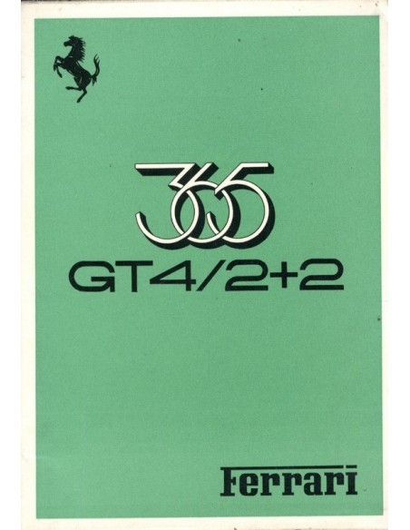 1973 FERRARI 365 GT4 / 2+2 INSTRUCTIEBOEKJE 75/73