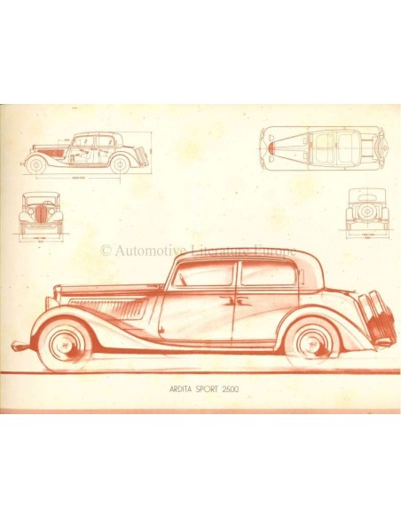 1935 FIAT ARDITA & ARIDTA SPORT 2500 BROCHURE FRANS
