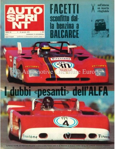 1972 AUTOSPRINT MAGAZIN 3 ITALIENISCH