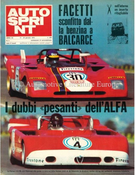 1972 AUTOSPRINT MAGAZINE 3 ITALIAANS