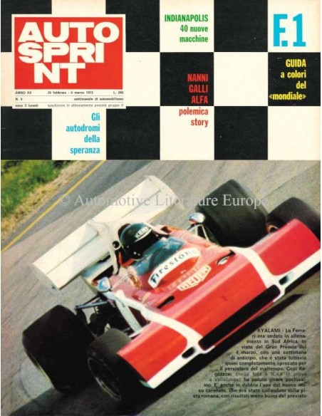 1972 AUTOSPRINT MAGAZINE 9 ITALIAANS