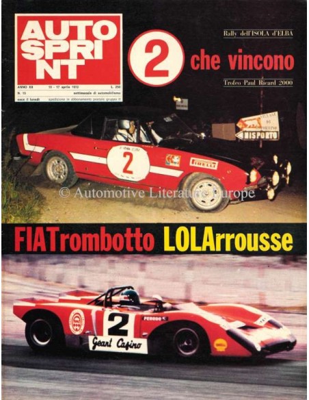 1972 AUTOSPRINT MAGAZINE 15 ITALIAN