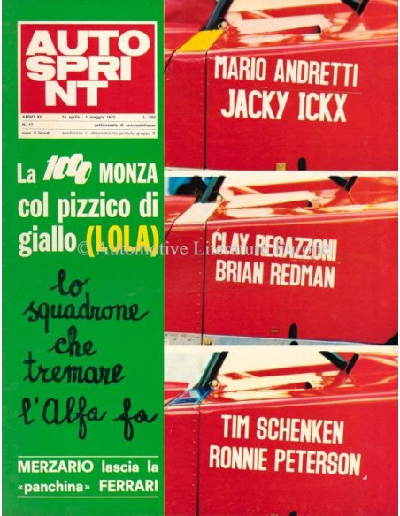1972 AUTOSPRINT MAGAZINE 17 ITALIAN