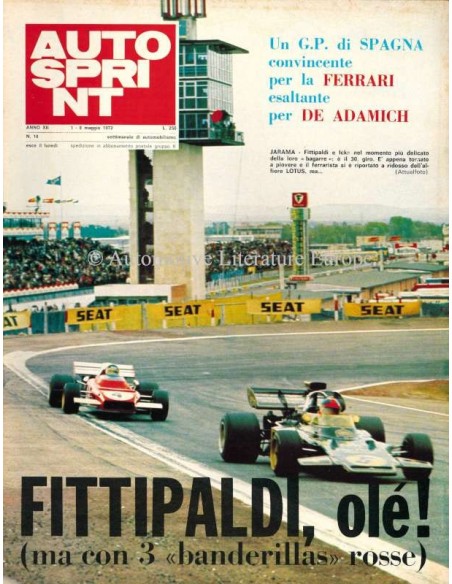 1972 AUTOSPRINT MAGAZIN 18 ITALIENISCH