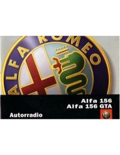 2002 ALFA ROMEO 156 GTA RADIO AUDIO INSTRUCTIEBOEKJE NEDERLANDS
