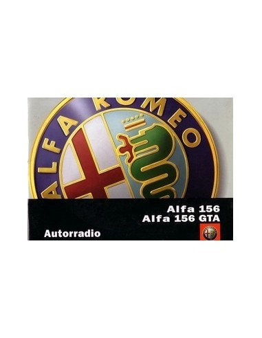2002 ALFA ROMEO 156 GTA RADIO AUDIO INSTRUCTIEBOEKJE NEDERLANDS