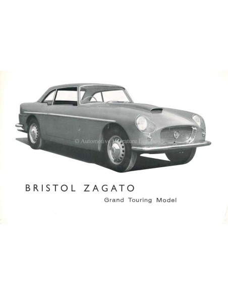 1959 BRISTOL ZAGATO GRAND TOURING LEAFLET ENGELS