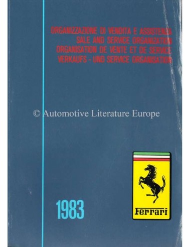 1983 FERRARI VERKOOP & SERIVCE ORGANISATIE INSTRUCTIEBOEKJE 266/83