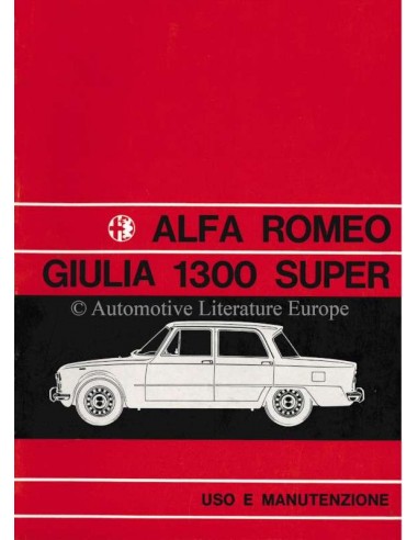 1971 ALFA ROMEO GIULIA 1300 SUPER OWNERS MANUAL ITALIAN