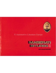 1986 MASERATI BITURBO II BETRIEBSANLEITUNG ITALIENISCH