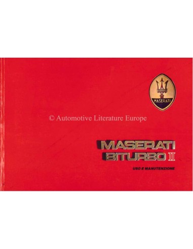 1986 MASERATI BITURBO II INSTRUCTIEBOEKJE ITALIAANS