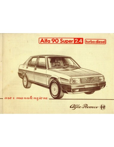 1986 ALFA ROMEO 90 2.4 TURBO DIESEL INSTRUCTIEBOEKJE ITALIAANS