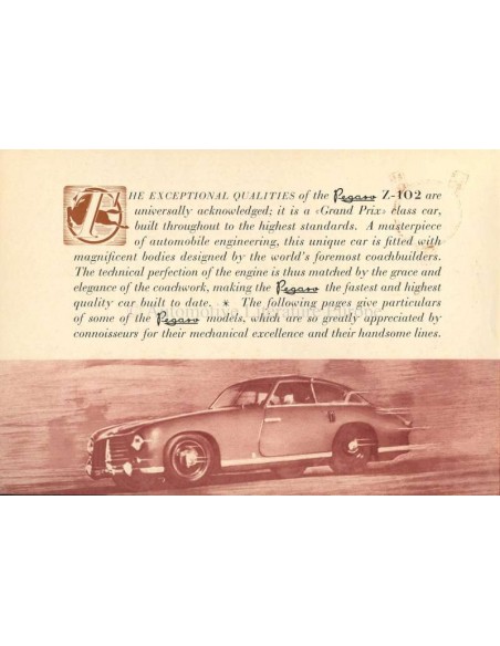 1954 PEGASO Z-102 B BS BROCHURE ENGELS
