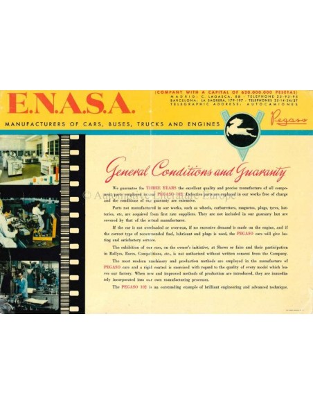 1952 PEGASO Z-102 PROSPEKT ENGLISCH