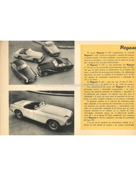 1957 PEGASO Z-103 BROCHURE SPAANS