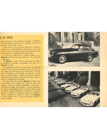 1957 PEGASO Z-103 BROCHURE SPAANS