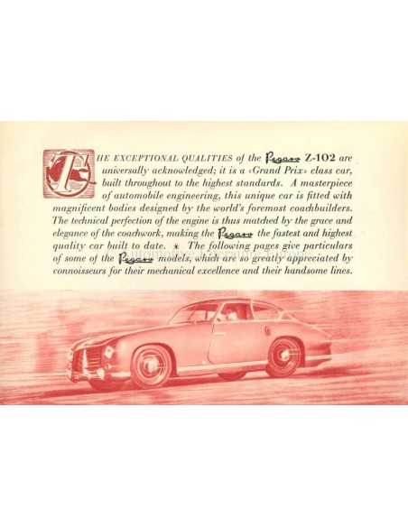 1953 PEGASO Z-102 B BS BROCHURE ENGLISH
