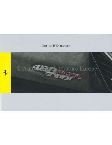 2018 FERRARI 488 PISTA SPIDER OWNERS MANUAL FRENCH
