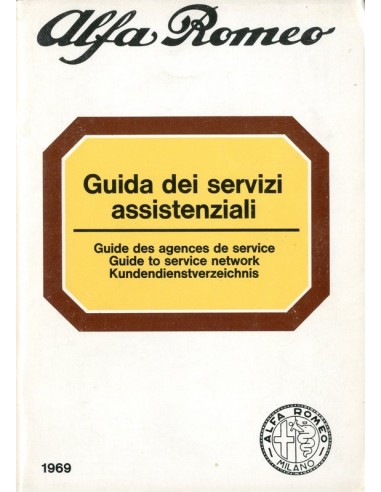 1969 ALFA ROMEO DEALER SERVICE BOEK