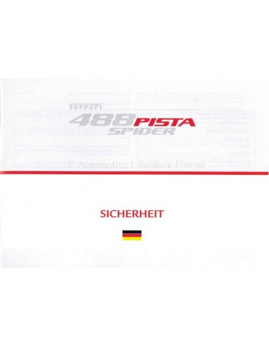 2018 FERRARI 488 PISTA SPIDER SICHERHEIT PROSPEKT DEUTSCH 6182/18