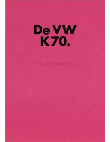 1972 VOLKSWAGEN K70 BROCHURE DUTCH