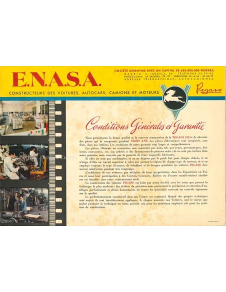 1952 PEGASO Z-102 PROSPEKT FRANZÖSISCH