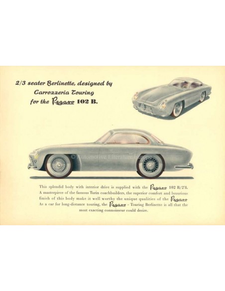 1953 PEGASO Z-102 B BS BROCHURE ENGLISH