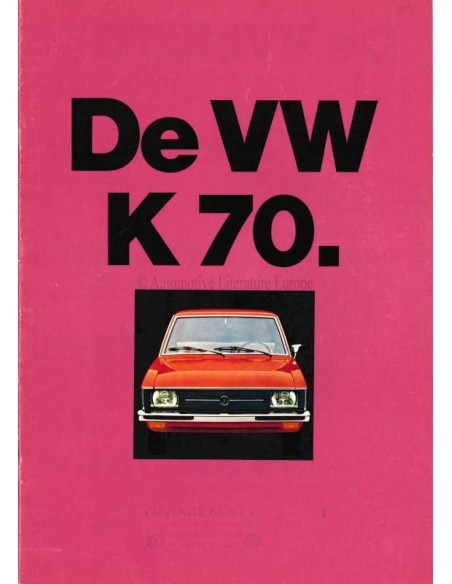 1971 VOLKSWAGEN K70 BROCHURE NEDERLANDS