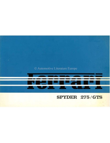 1964 FERRARI 275 GTS SPYDER BROCHURE