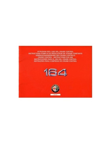 1993 ALFA ROMEO 164 CRUISE CONTROL INSTRUCTIEBOEKJE