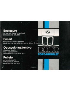 1979 BMW 3 SERIES BAUR TOPCABRIOLET OWNERS MANUAL