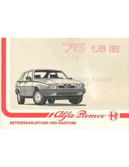 1988 ALFA ROMEO 75 1.8 IE OWNERS MANUAL GERMAN