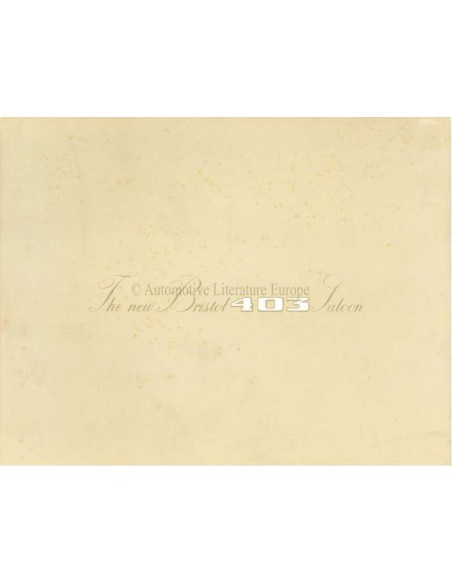 1953 BRISTOL 403 SALOON BROCHURE ENGELS