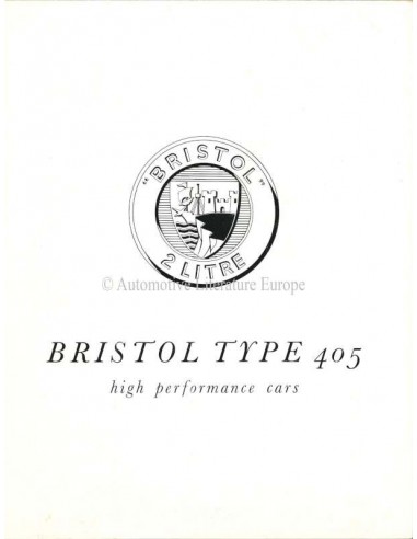 1954 BRISTOL 405 BROCHURE ENGELS
