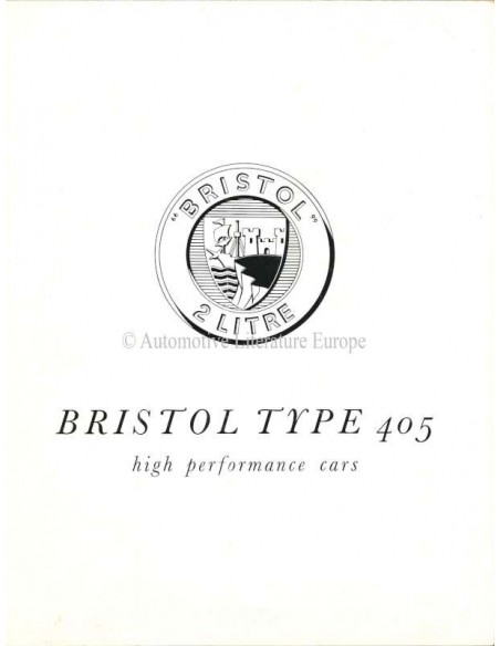 1954 BRISTOL 405 BROCHURE ENGLISH