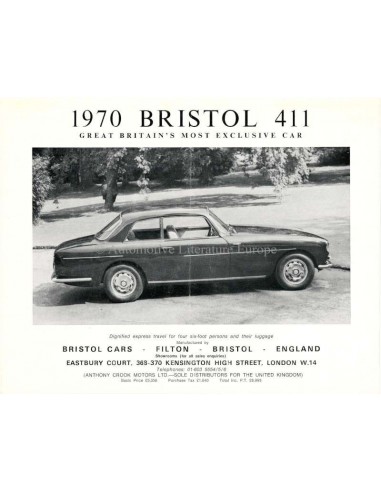 1970 BRISTOL 411 PROSPEKT ENGLISCH