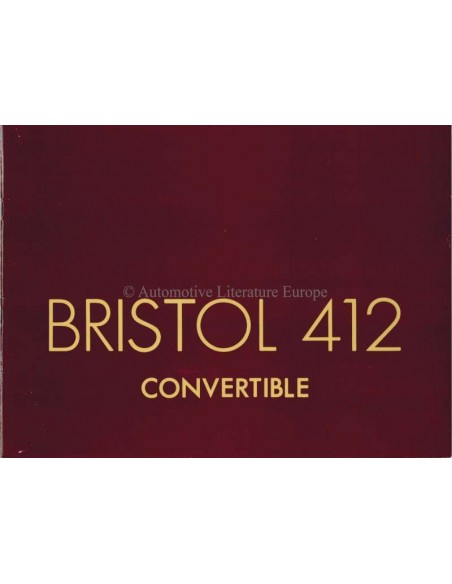 1975 BRISTOL 412 CONVERTIBLE BROCHURE ENGLISH