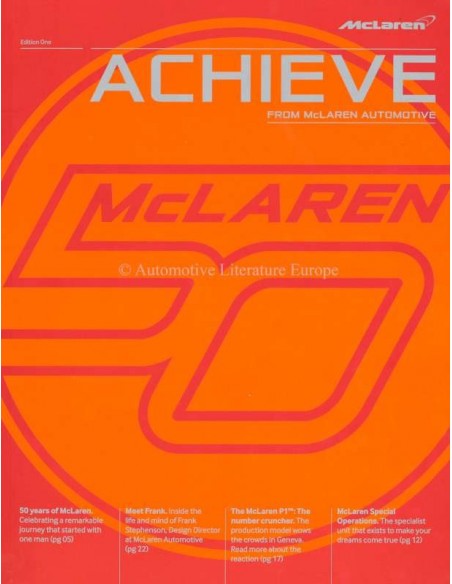 2013 MCLAREN ACHIEVE MAGAZINE ENGELS