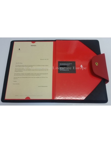 2005 FERRARI ENZO ZERTIFIKAT DES URSPRUNGSFOLIOS