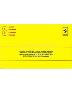 1989 FERRARI 348 TB WARRANTY CARD & OWNERS SERVICE BOOK 569/89